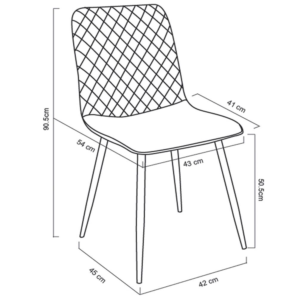 Lexi Set of 4 Black Velvet Fabric Dining Chairs Image 9