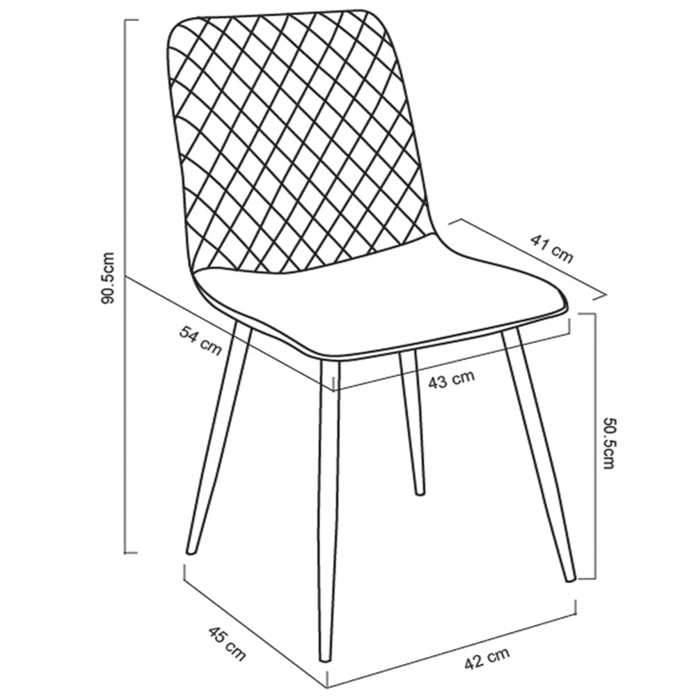 wilko Lexi Set of 2 Yellow Velvet Fabric Dining Chairs Image 9