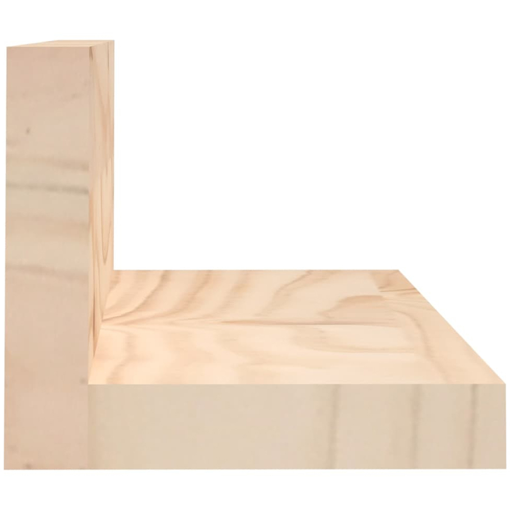 vidaXL 110cm Set of 2 Natural Solid Pine Wood Floating Wall Shelf Image 3