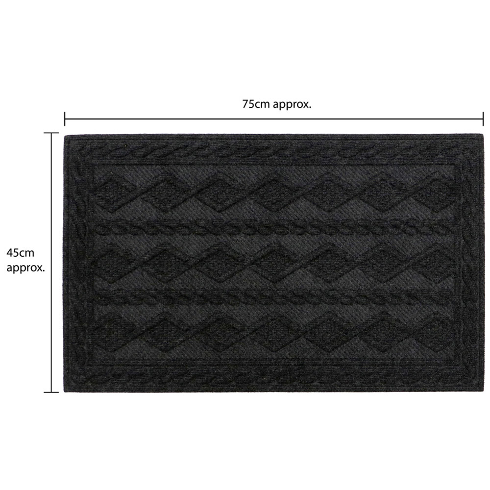JVL Charcoal Knit Indoor Scraper Doormat 45 x 75cm Image 8