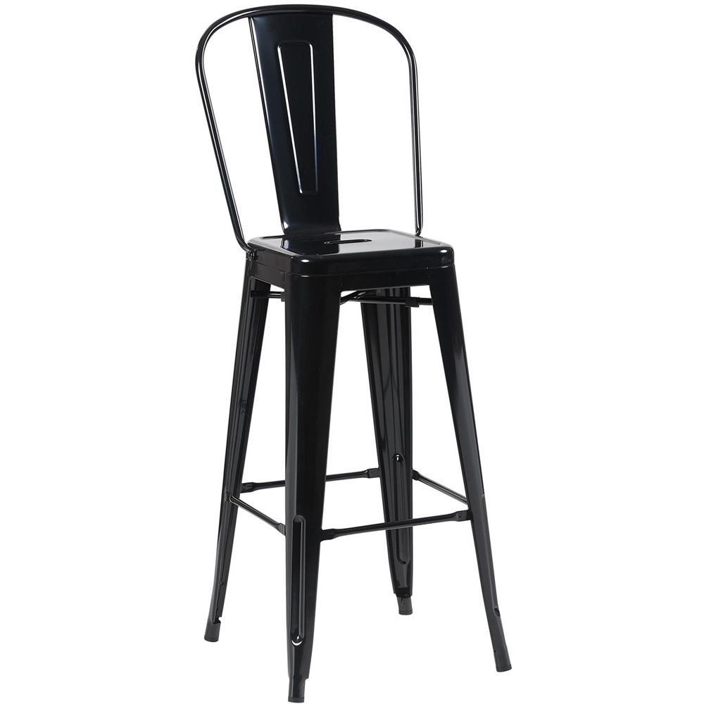 FWStyle Black Gloss Metal Bar Chair 4 Pack Image 2