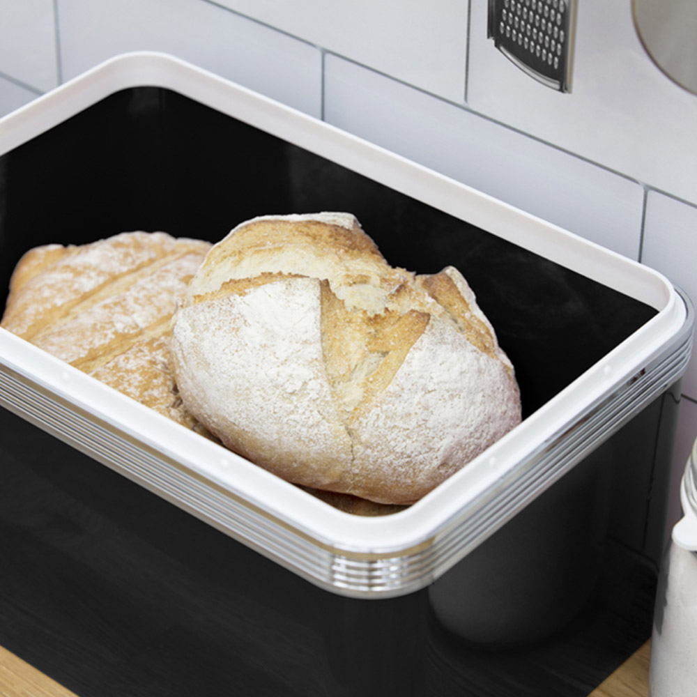 Swan Retro Black Bread Bin Image 4
