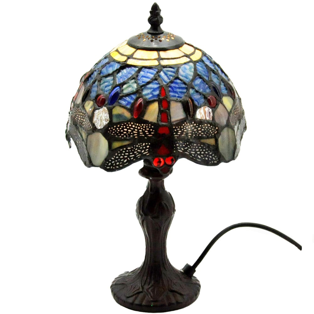 Acacia Home Tiffany Blue Shade Dragonfly Table Lamp 20.3cm Image 1