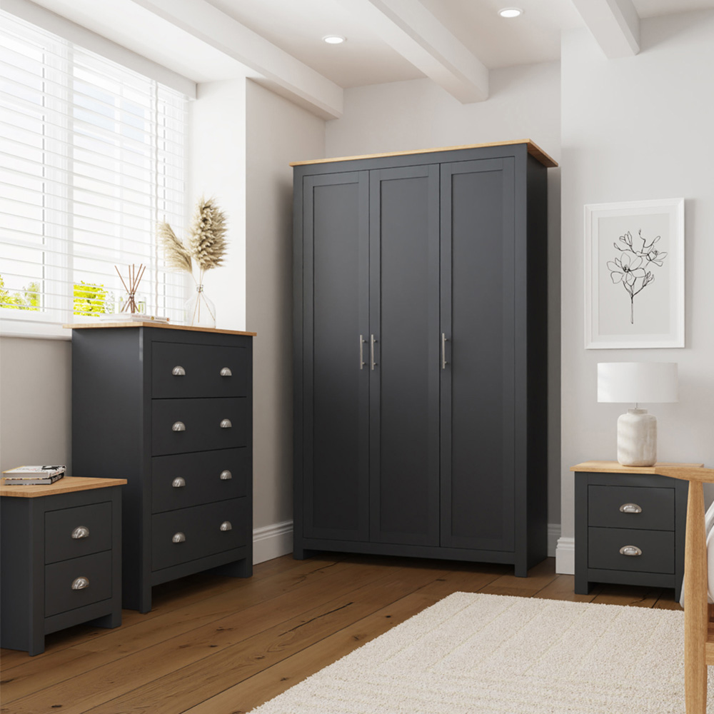 GFW Lancaster Slate Blue 4 Piece Bedroom Furniture Set Image 1