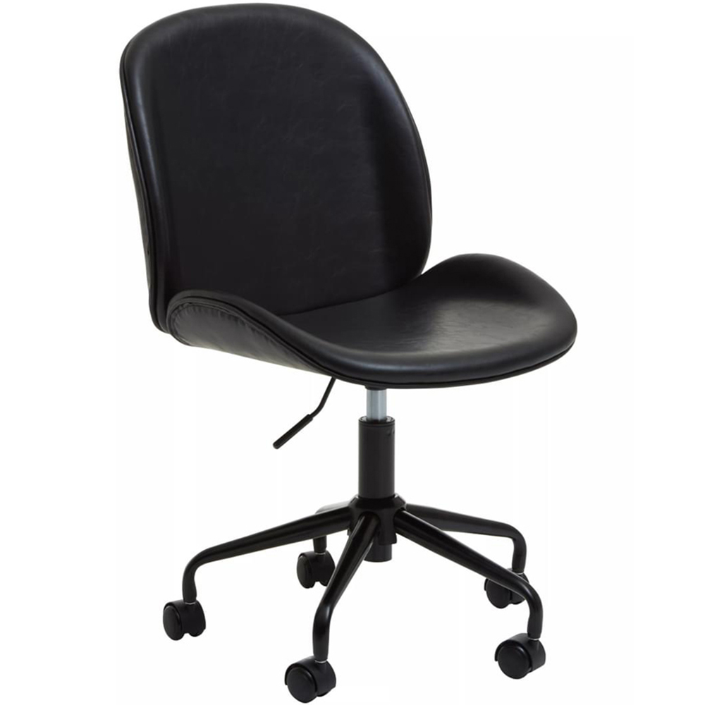 Premier Housewares Clinton Black Swivel Office Chair Image 2