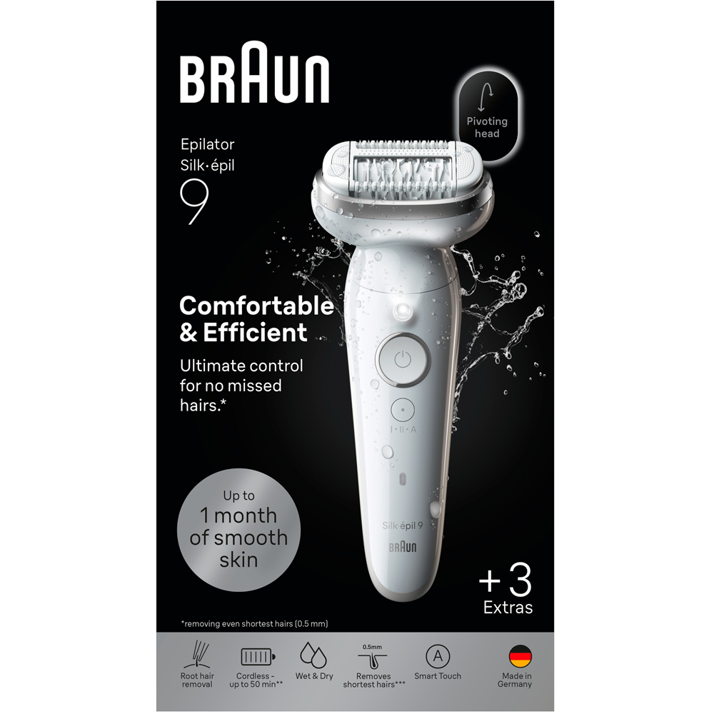 Braun Silk-épil 9 Silver Cordless Wet and Dry Hair Removal Epilator Image 3