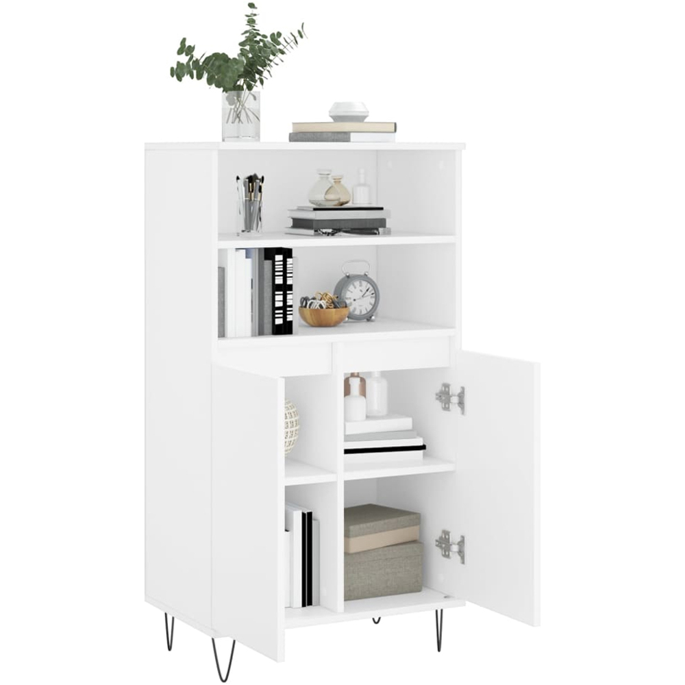vidaXL 2 Door 2 Shelf White Highboard Image 4