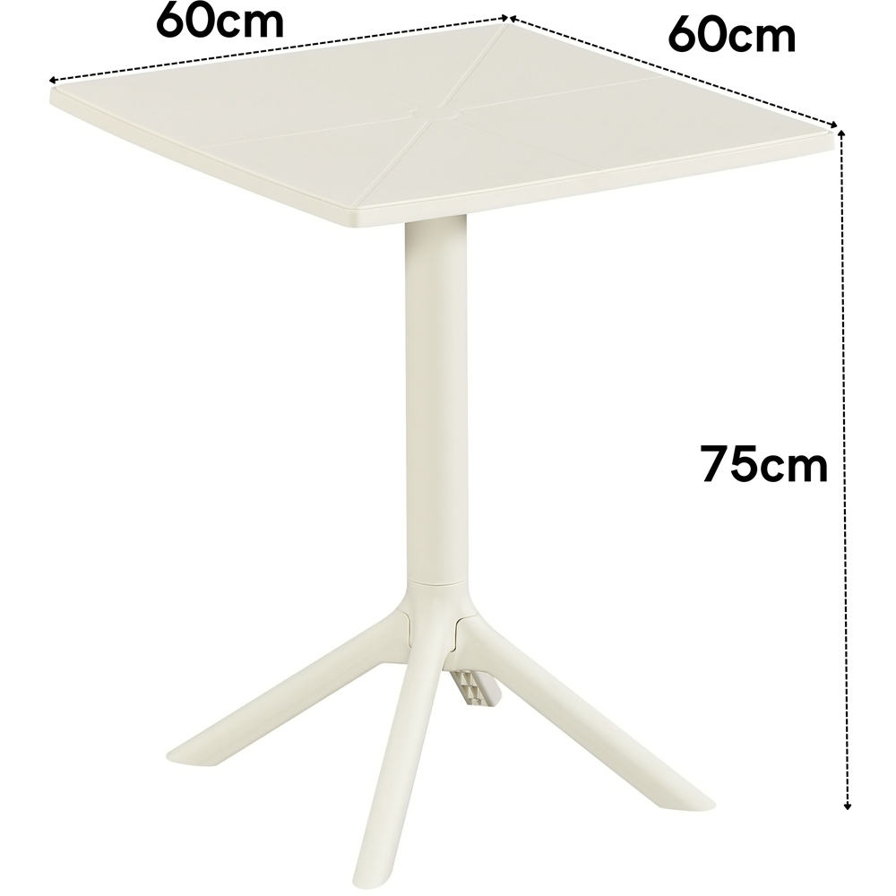 Core Products 2 Seater White Square Plastic Garden Bistro Table Image 7
