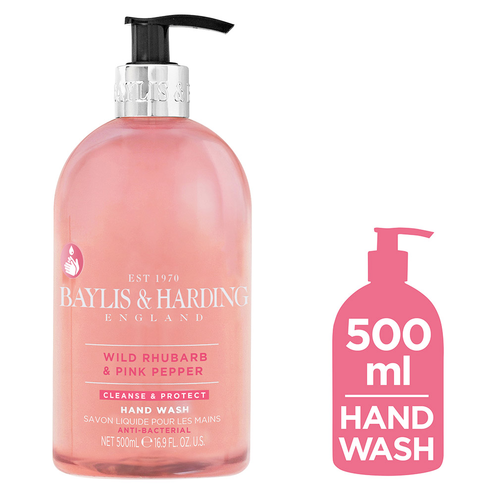 Baylis and Harding Wild Rhubarb and Pink Pepper Antibacterial Hand Wash 500ml Image 2