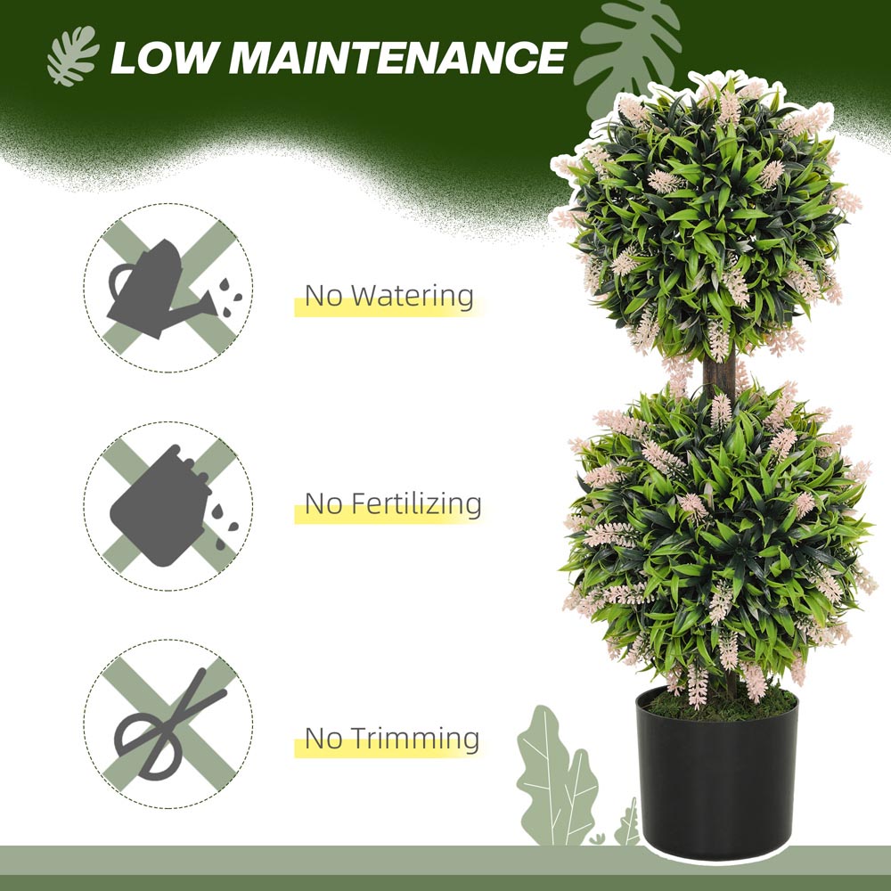 Portland Pink Lavender Flower Artificial Plant in Pot 2 Pack Image 8