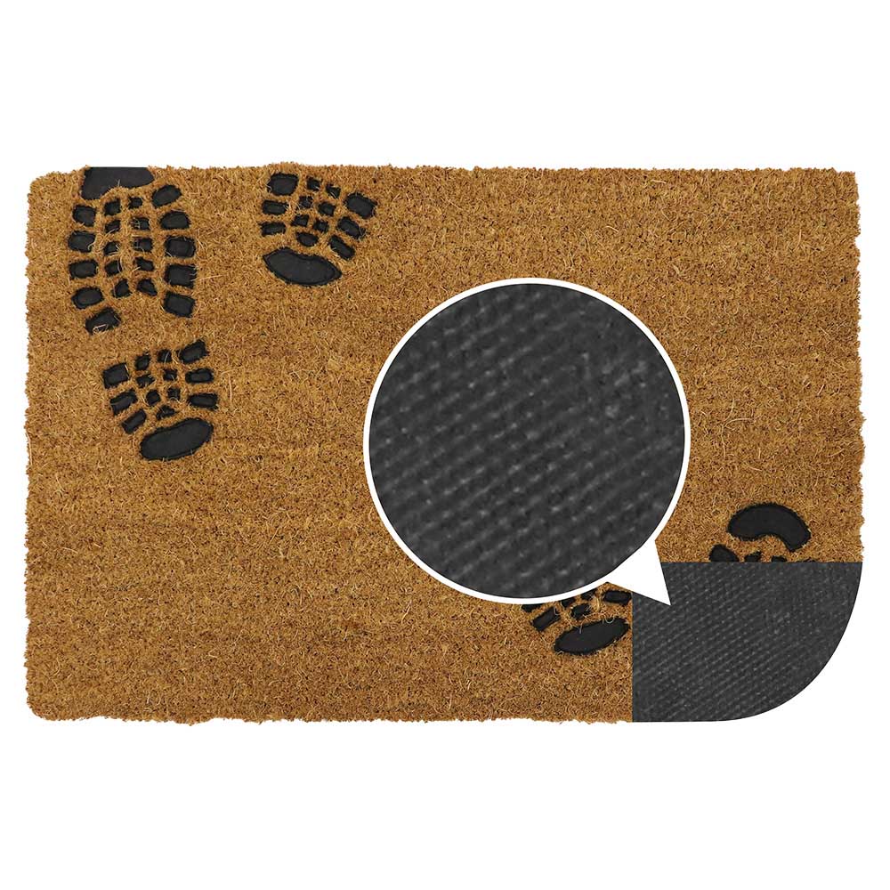 JVL Footprints Rubber Embossed PVC Coir Doormat 40 Image 7