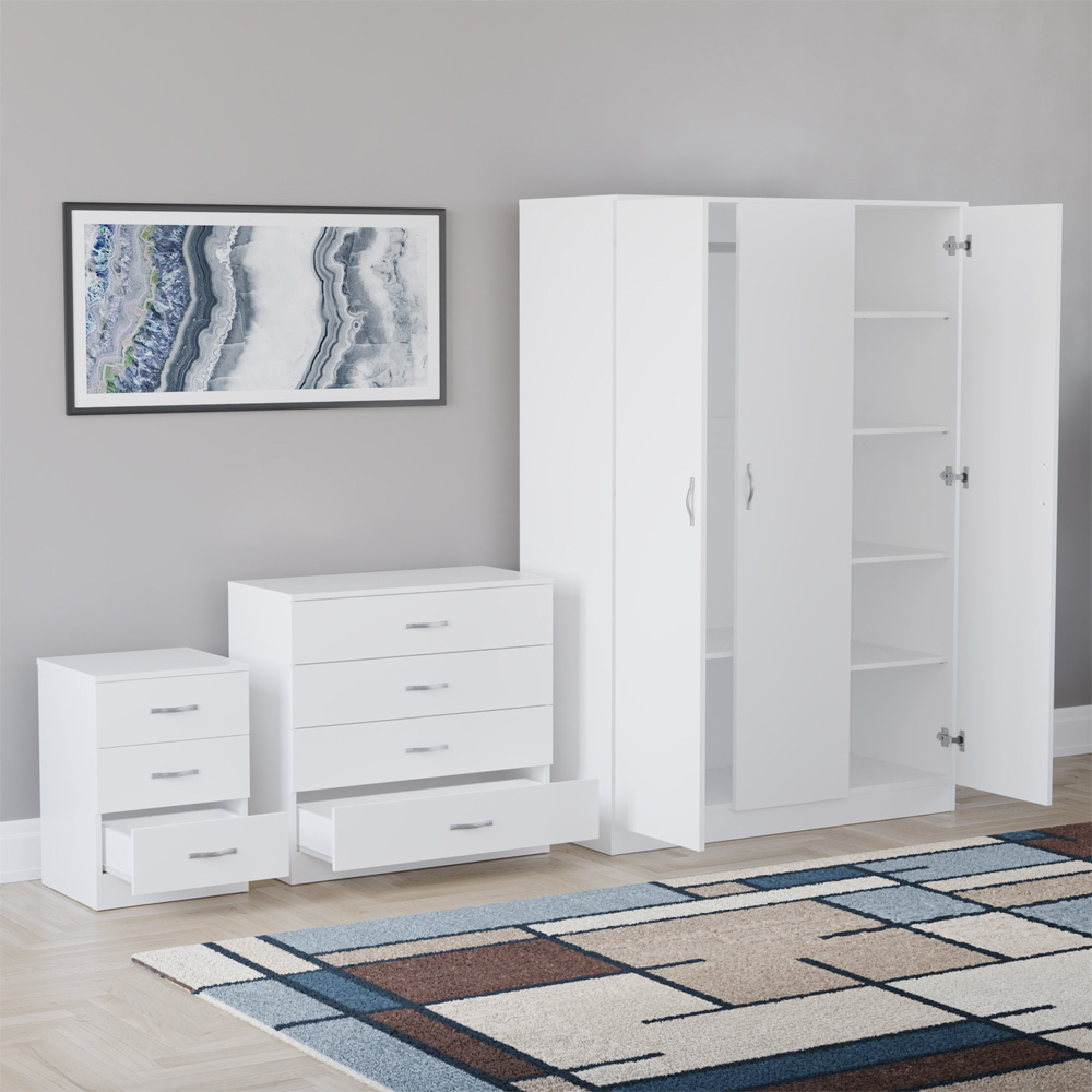 VIDA DESIGNS Riano White 3 Piece Bedroom Furniture Set Image 4
