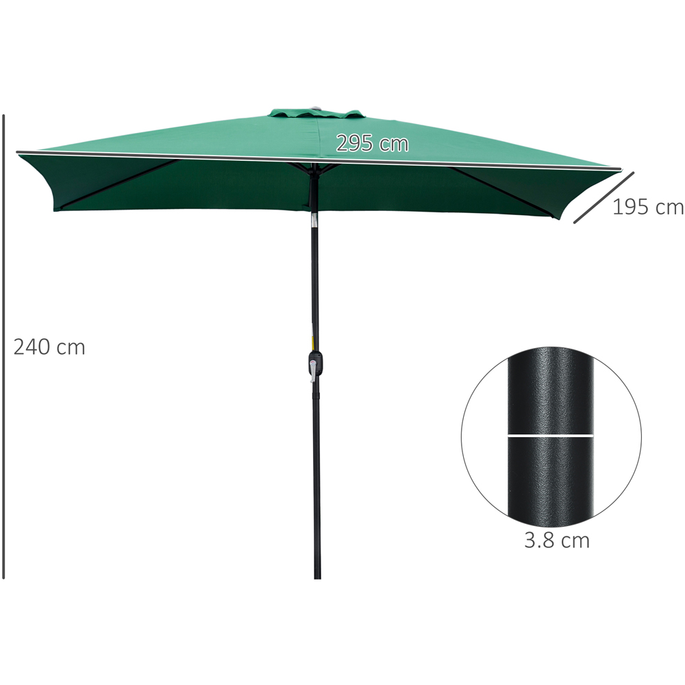 Outsunny Green Crank and Tilt Parasol 3 x 2m Image 7