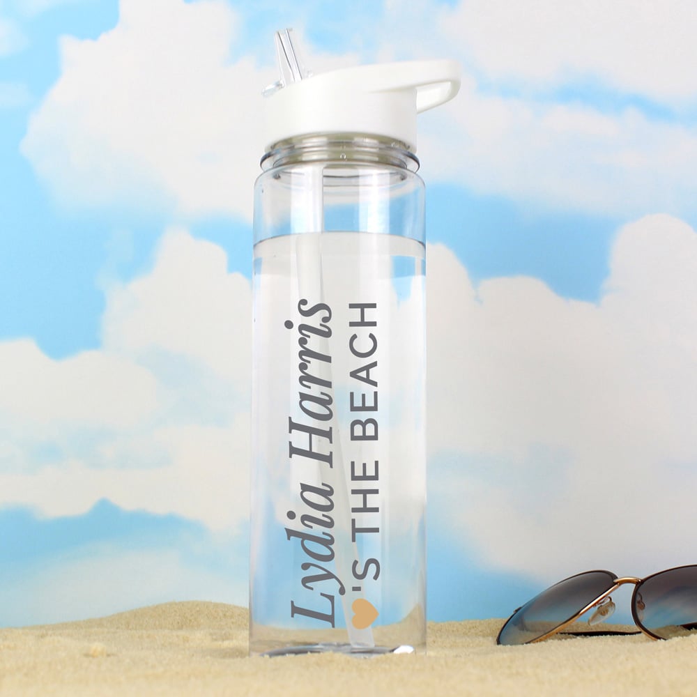 Personalised Memento Gold Heart Water Bottle Image 2