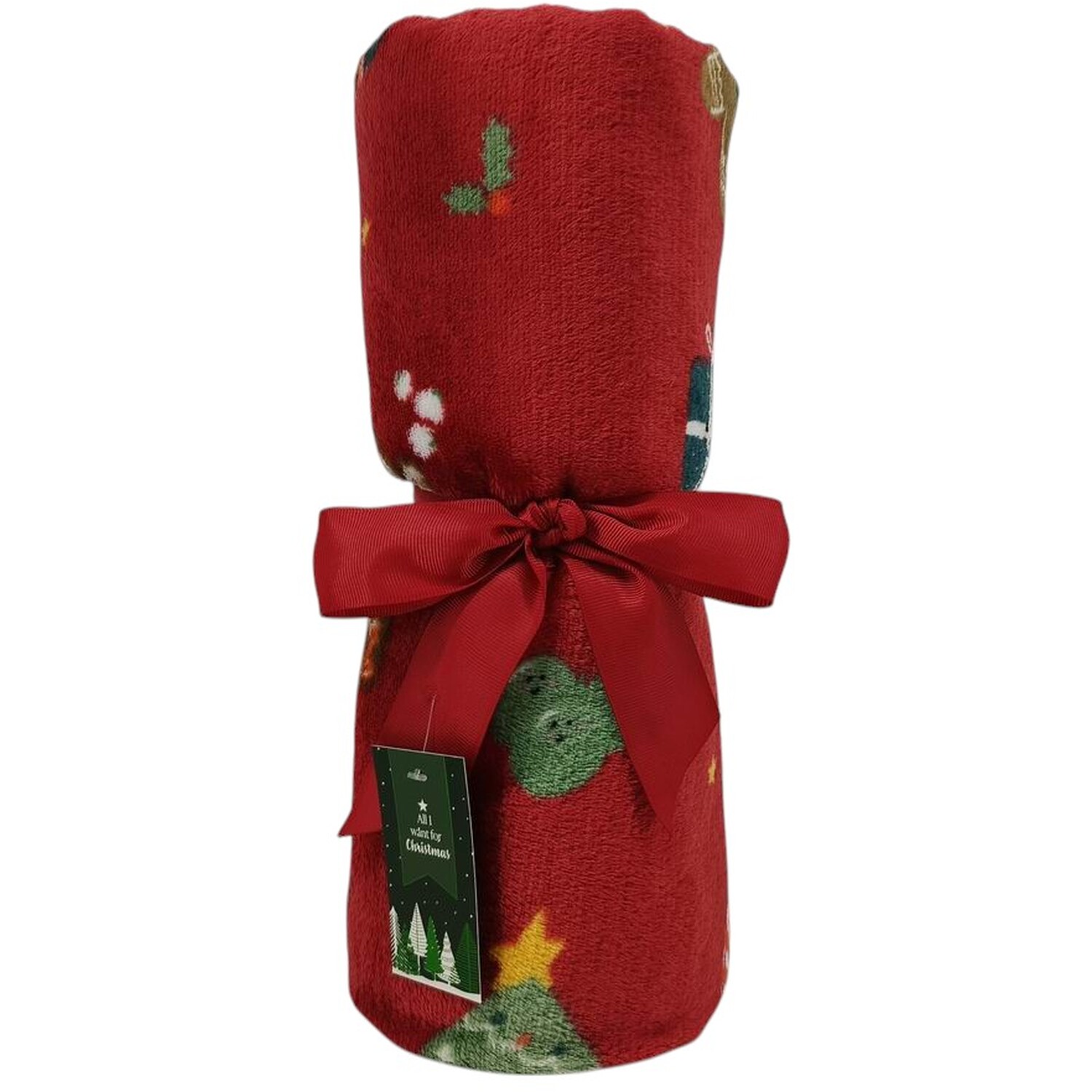 Christmas Friends Fleece Throw Red Image 1