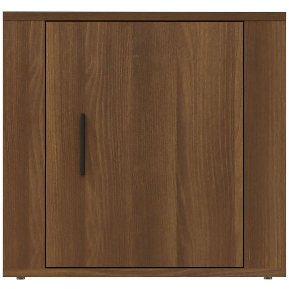 vidaXL Single Door Brown Oak Bedside Table Set of 2 Image 6