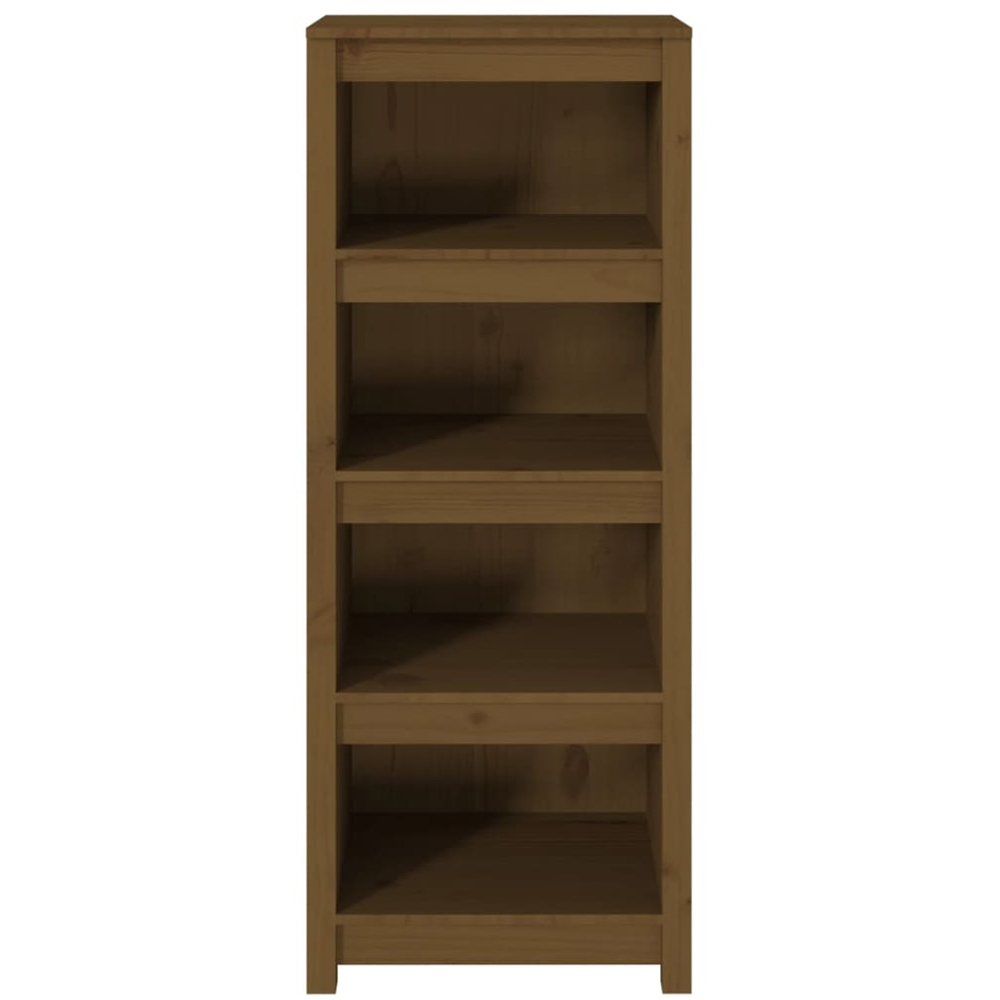 vidaXL 4 Shelf Honey Brown Solid Pine Wood Bookcase Image 3