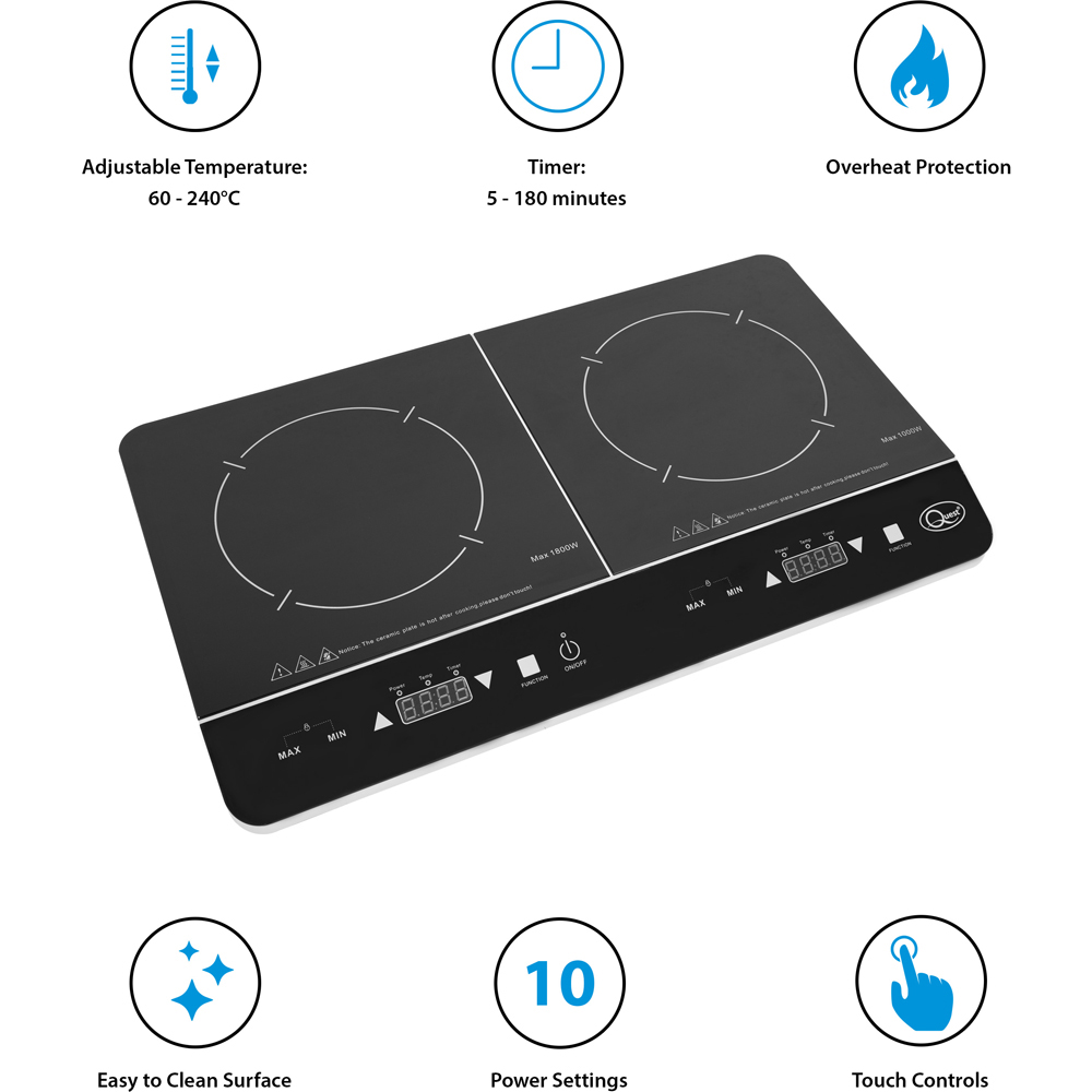 Quest Double Digital Induction Hob 2800W Image 4