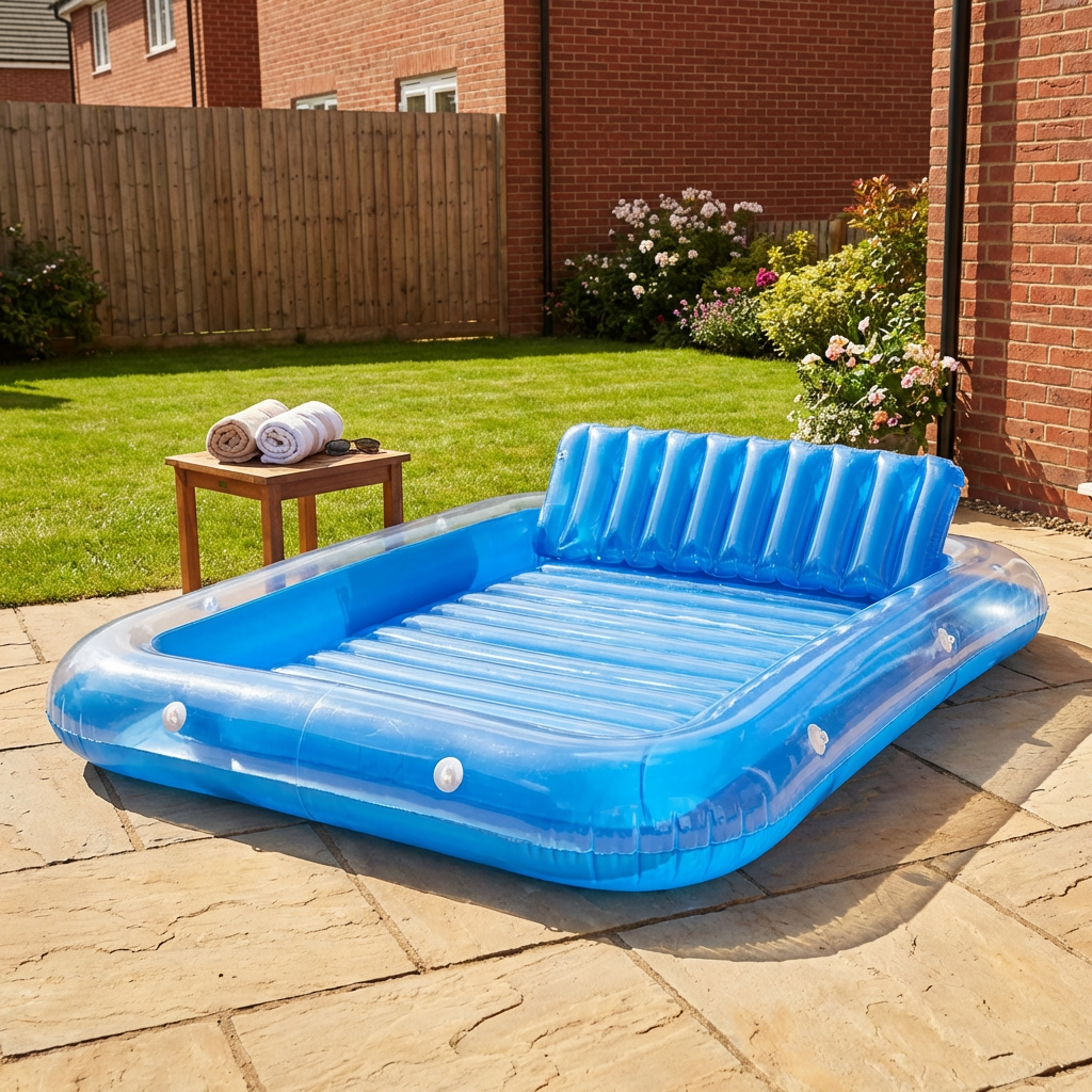 Double Inflatable Float Bed Blue Image 3
