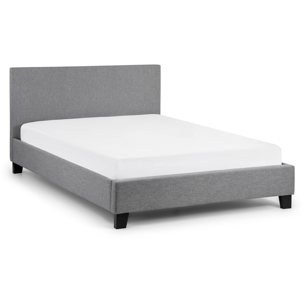 Julian Bowen Rialto Double Light Grey Linen Bed Image 3
