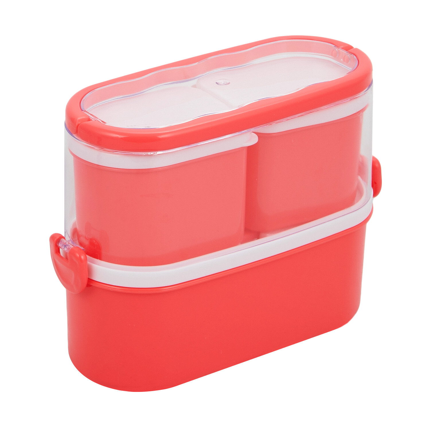 Triple Compartment Lunch Box - Red Image 3