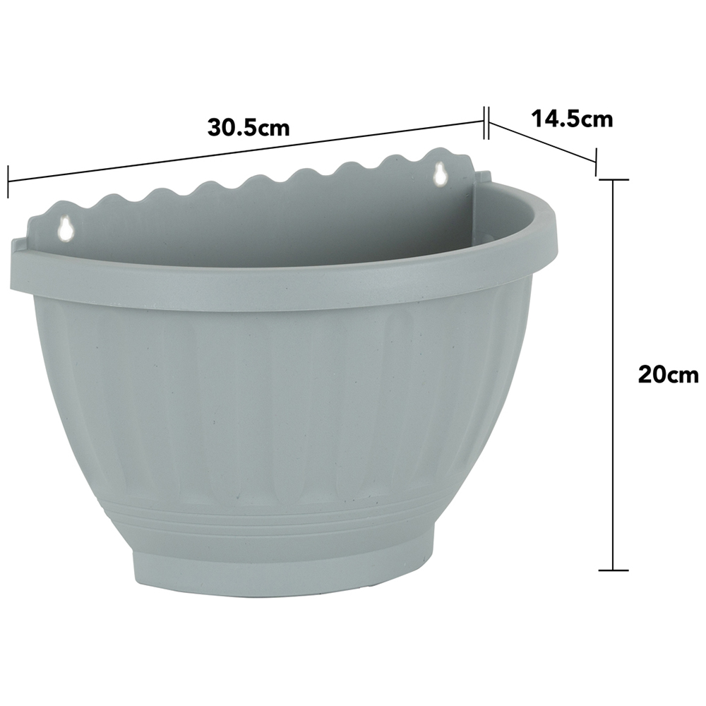 Wham Etruscan Soft Grey Recycled Plastic Wall Basket 30cm 4 Pack Image 6