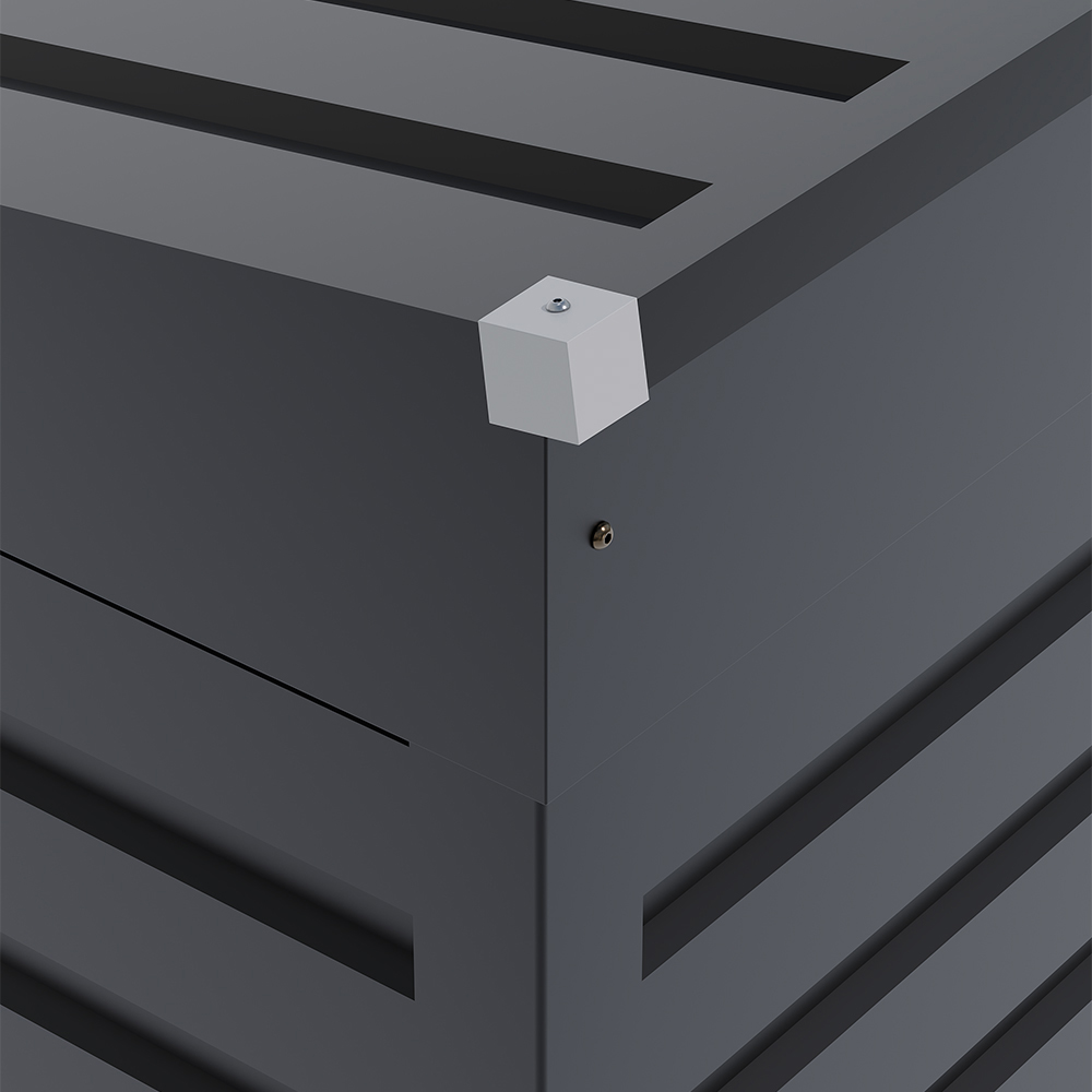 Living and Home 6.1 x 4ft Outdoor Galvanised Steel Storage Shed Black Image 6