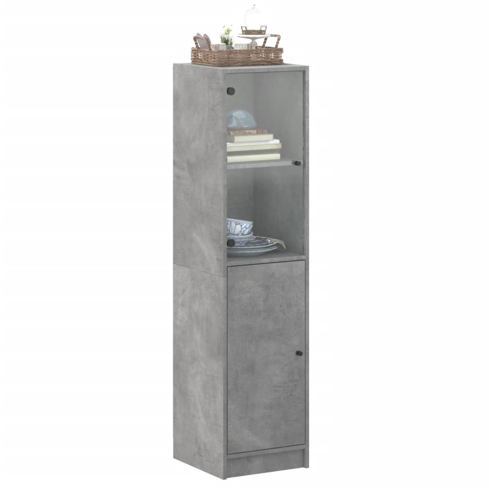 vidaXL 2 Door Concrete Grey Highboard Image 4