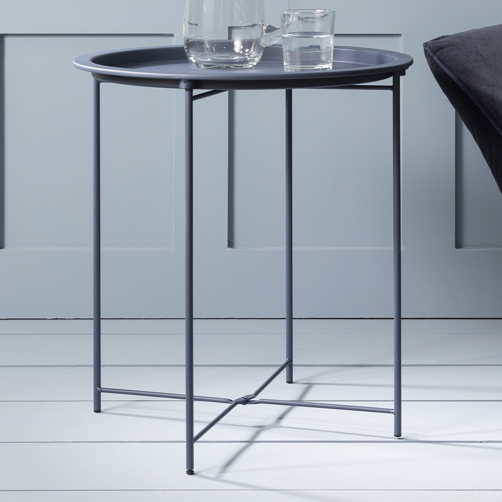Noa and Nani Classic Blue Metal Side Table Image 1