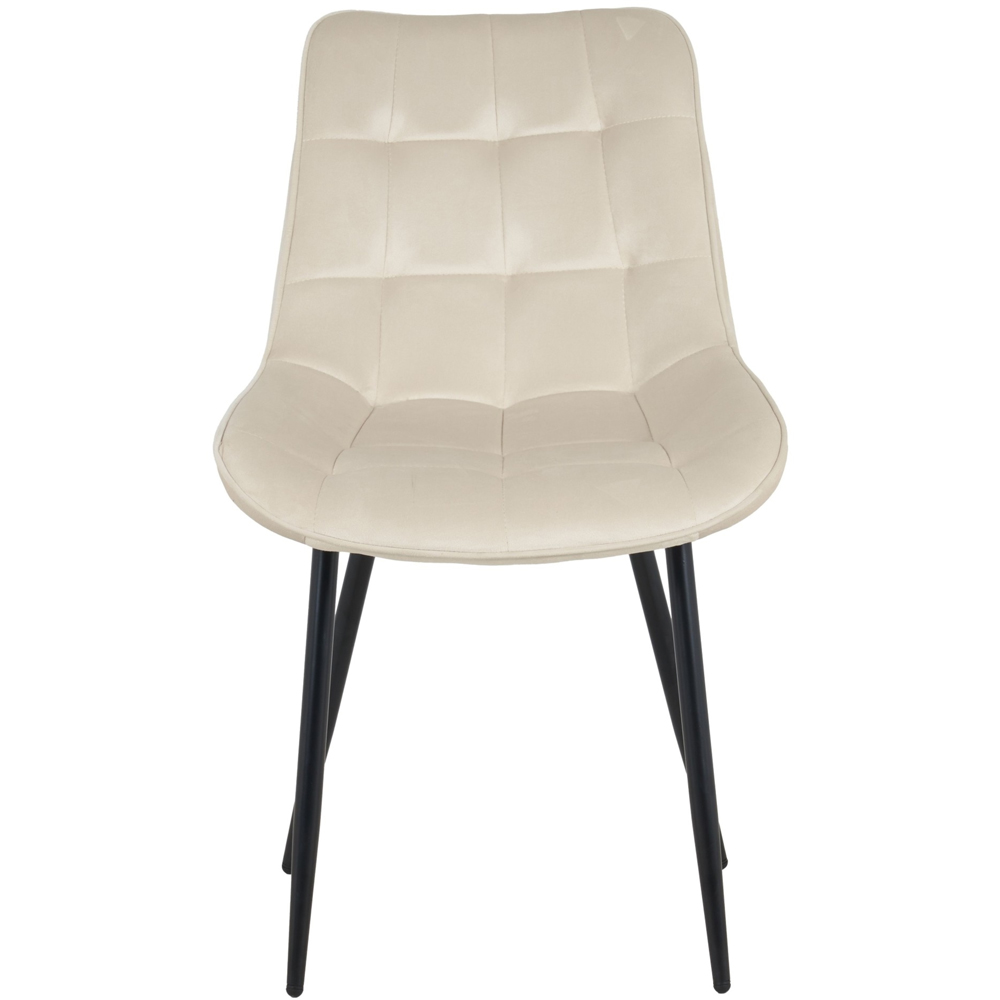 Indoor Living Erica Set of 4 Beige Plush Velvet Dining Chairs Image 3