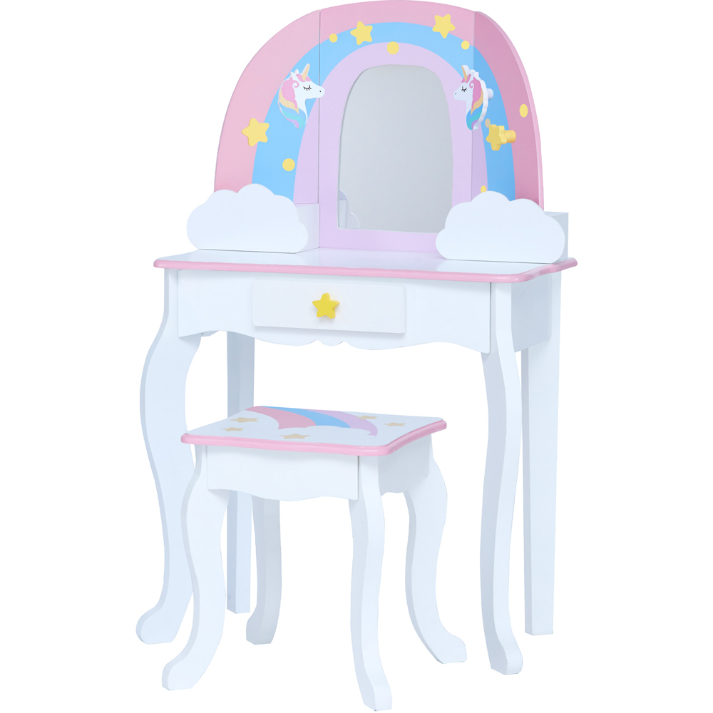 Teamson Kids Little Dreamer Rainbow 3 Drawer Pink Toy Vanity Set Image 2