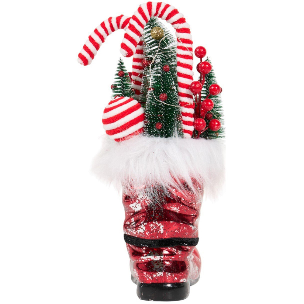 Candy Cane LED Boot Ornament Red Image 2