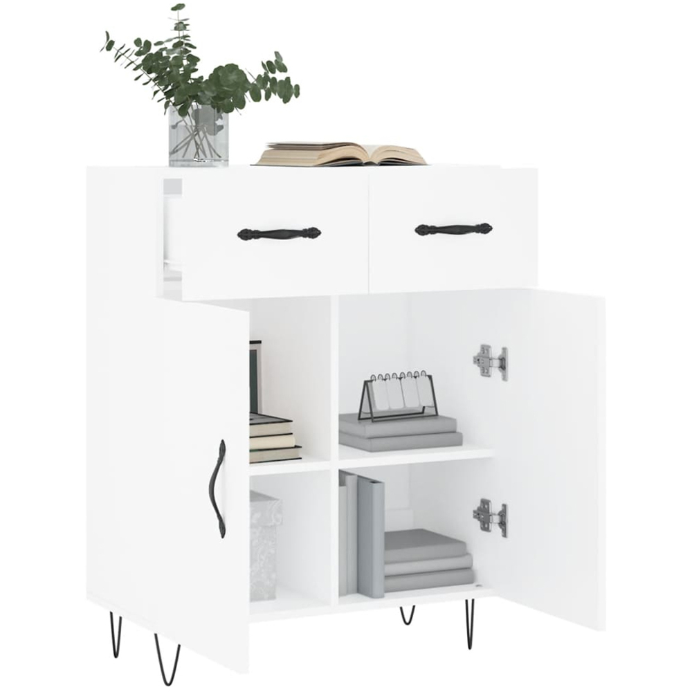 vidaXL 2 Door 2 Drawer White Sideboard Image 4