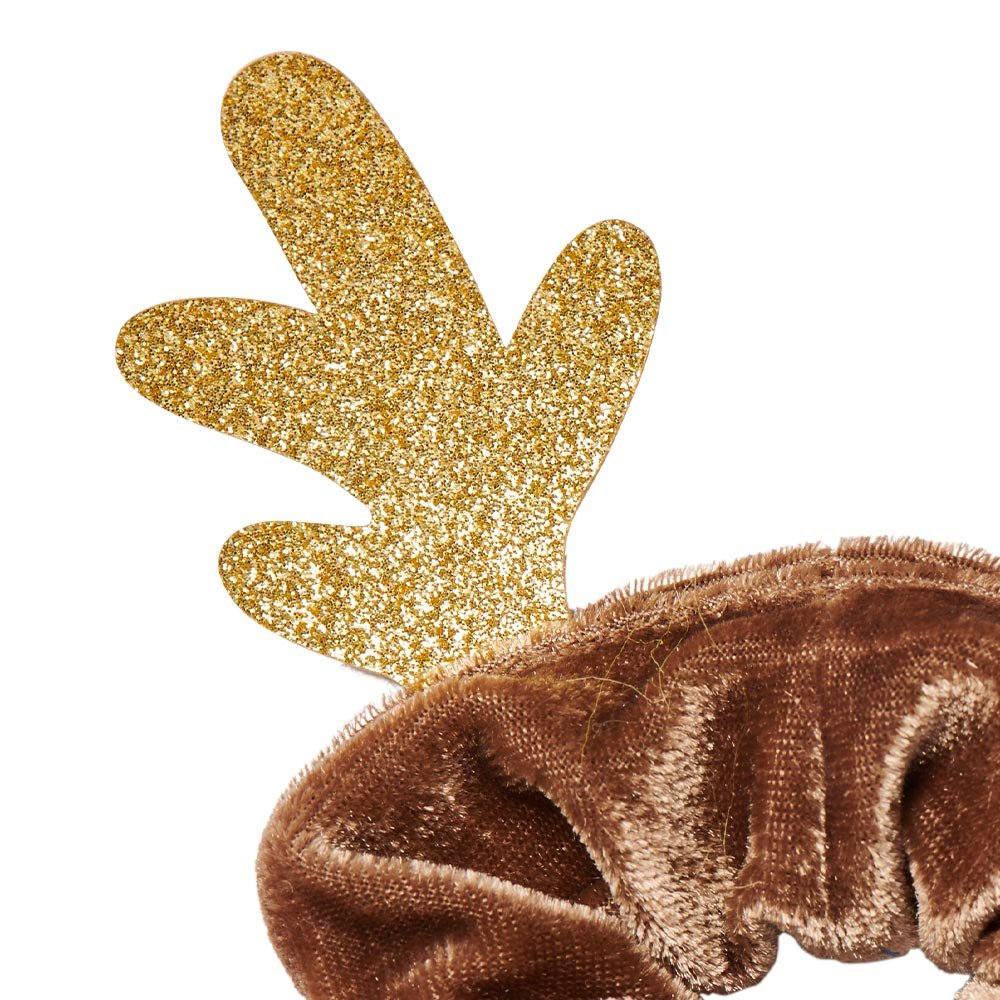 Wilko Gold Antlers Velvet Scrunchie Image 3