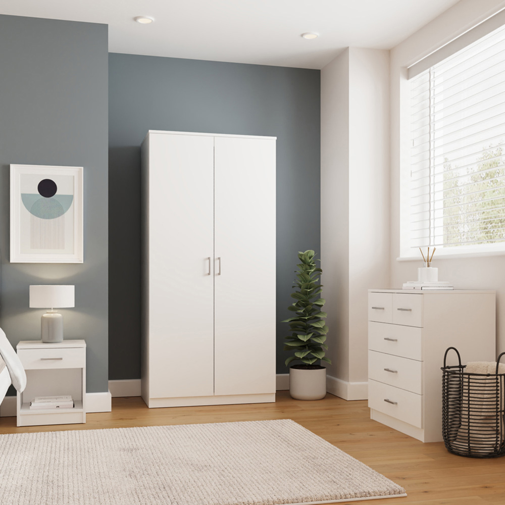 GFW Bailey White 3 Piece Bedroom Furniture Set Image 1