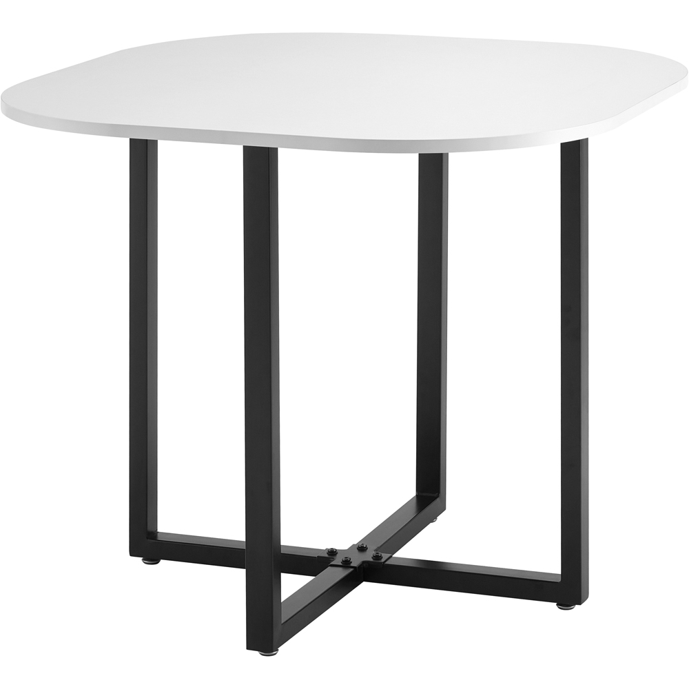 Comfy Living Metal 4 Seater Dining Set White and Black Image 4
