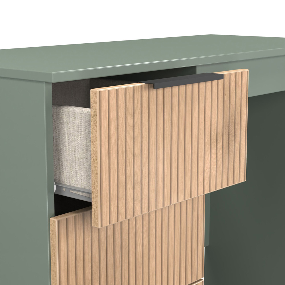 Crowndale Java 3 Drawer Slatt Effect and Reed Green Vanity Unit Image 5