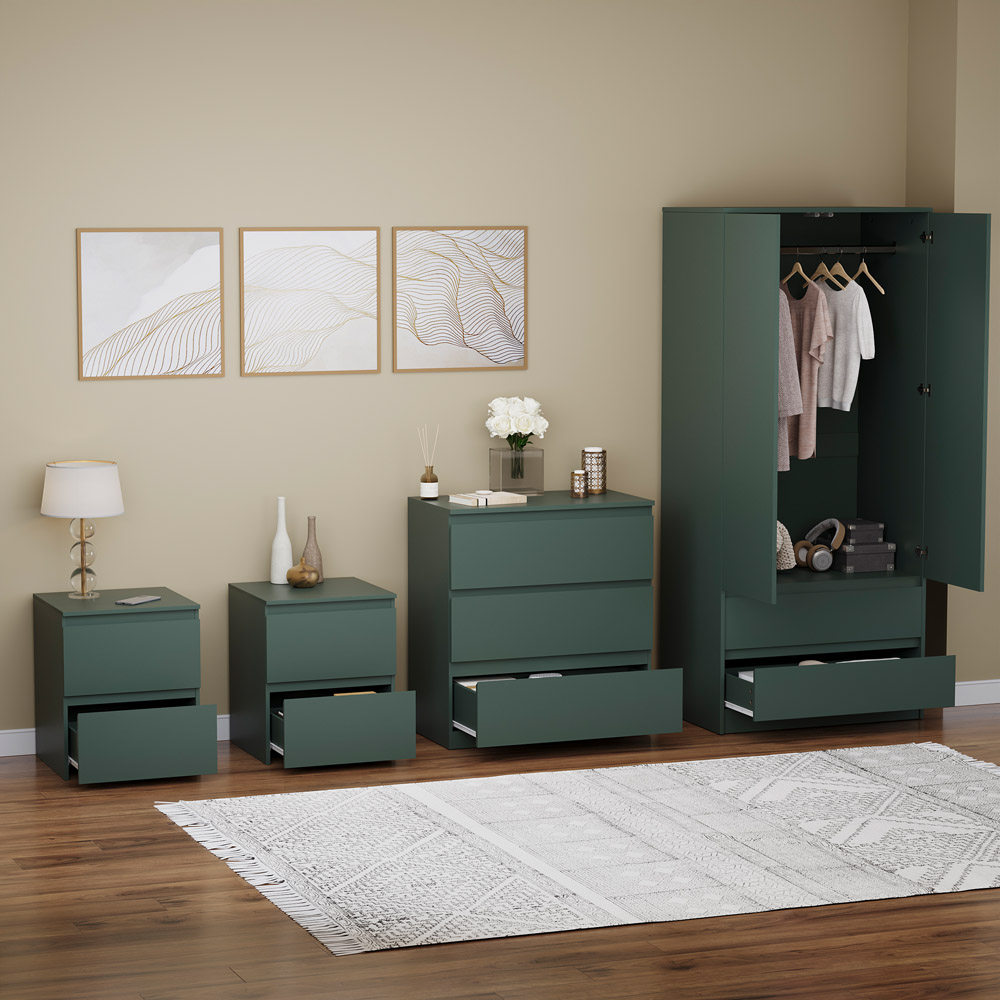 Denver Jasper Green 4 Piece Bedroom Furniture Set Image 5