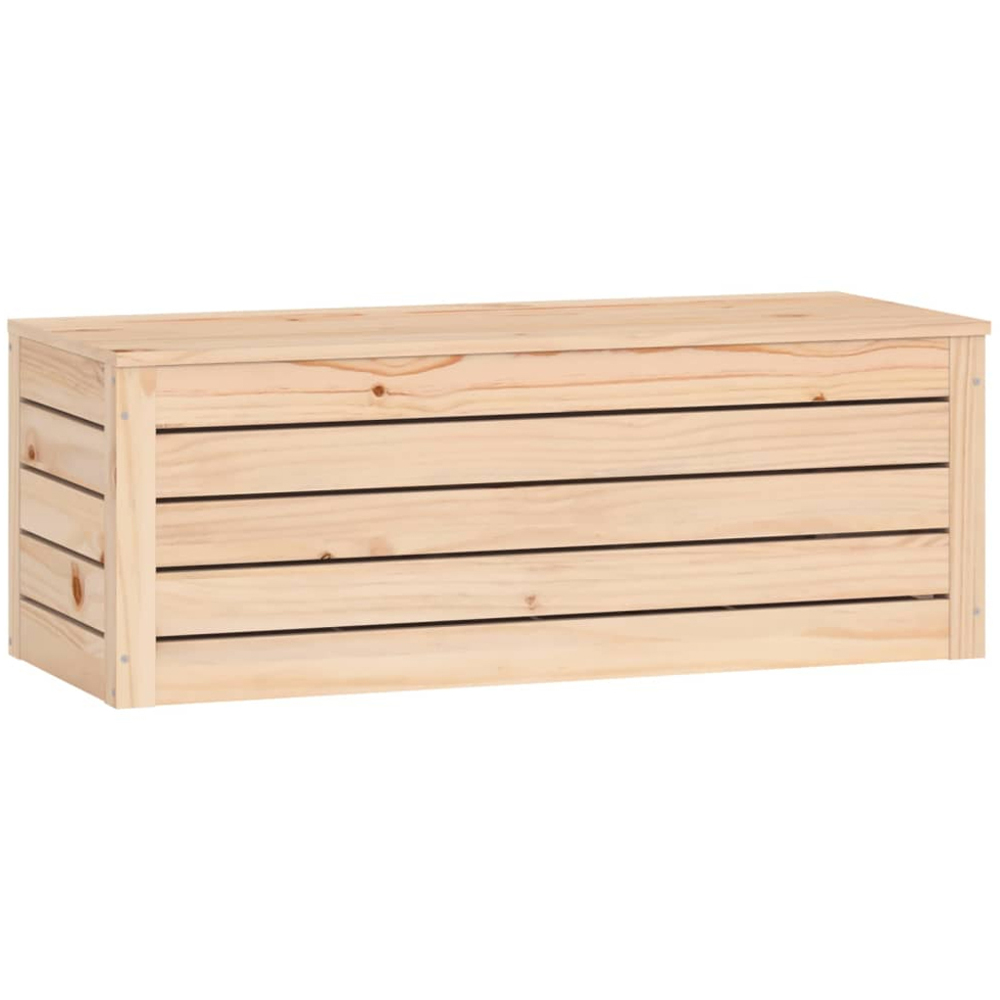vidaXL Brown Solid Pine Wood Storage Box with Lid 89 x 36.5 x 33cm Image 1