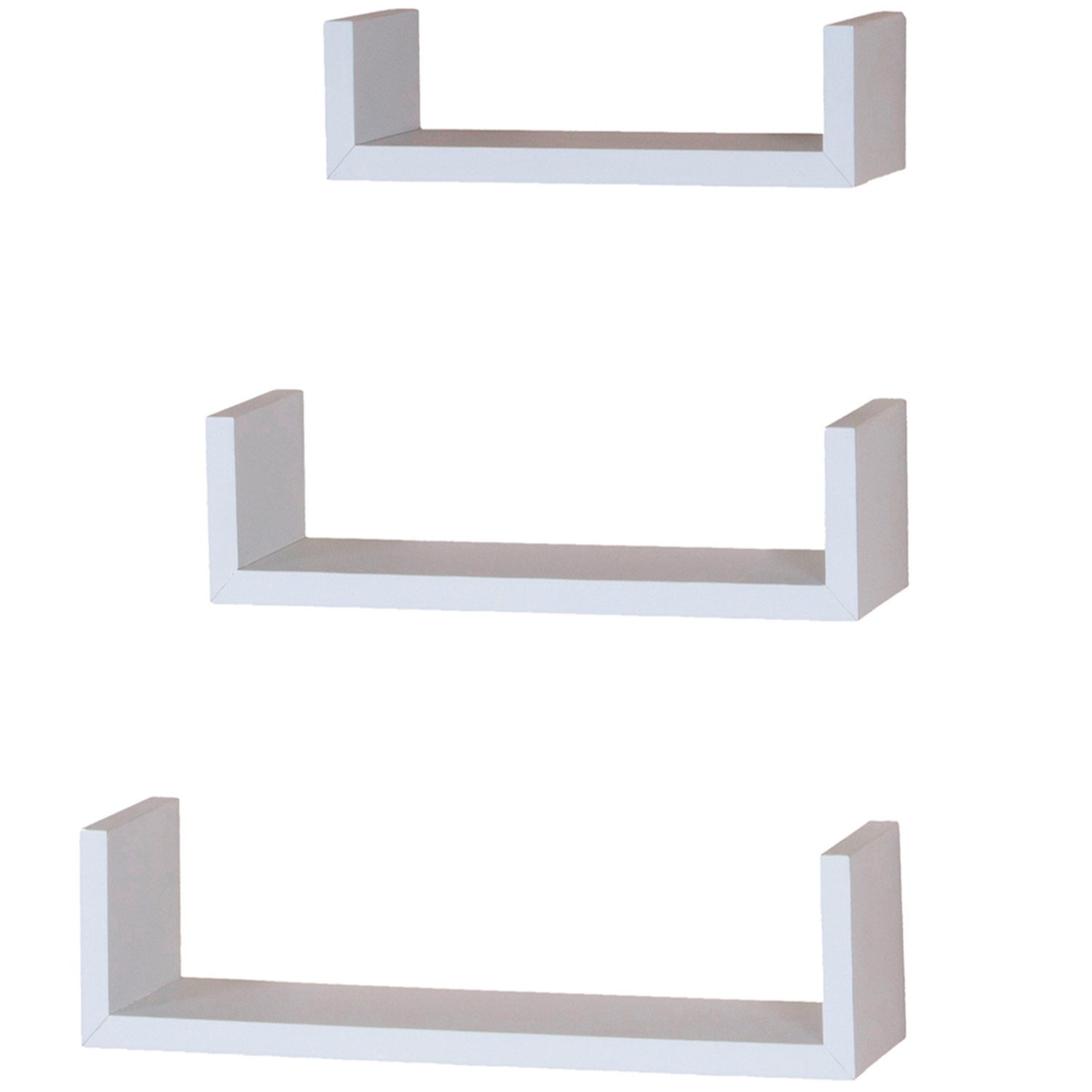 White Book End Floating Shelves 3 Pack Image