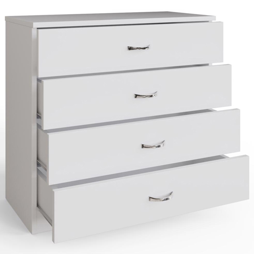 FWStyle Promo 4 Drawer White Modern Chest of Drawers Image 3