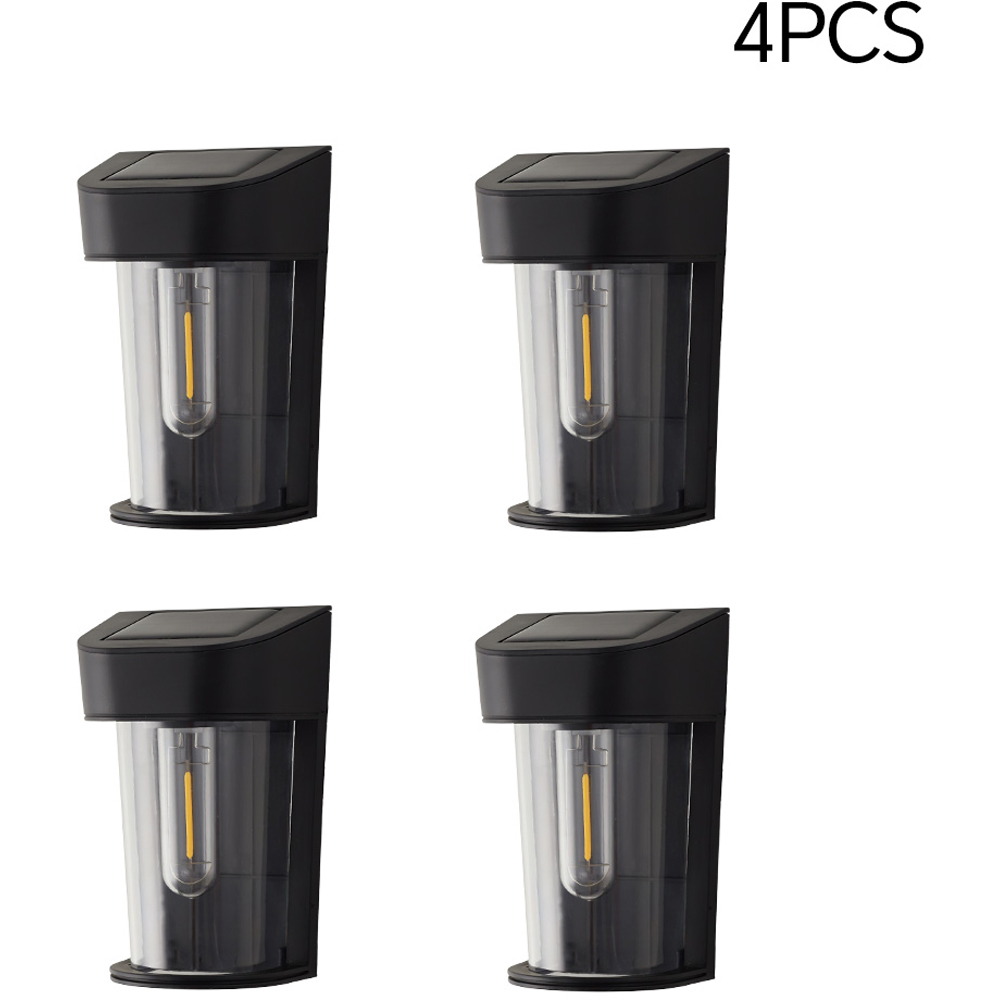 Living and Home 4 Pack Solar Powered Garden Wall Night Light Image 5