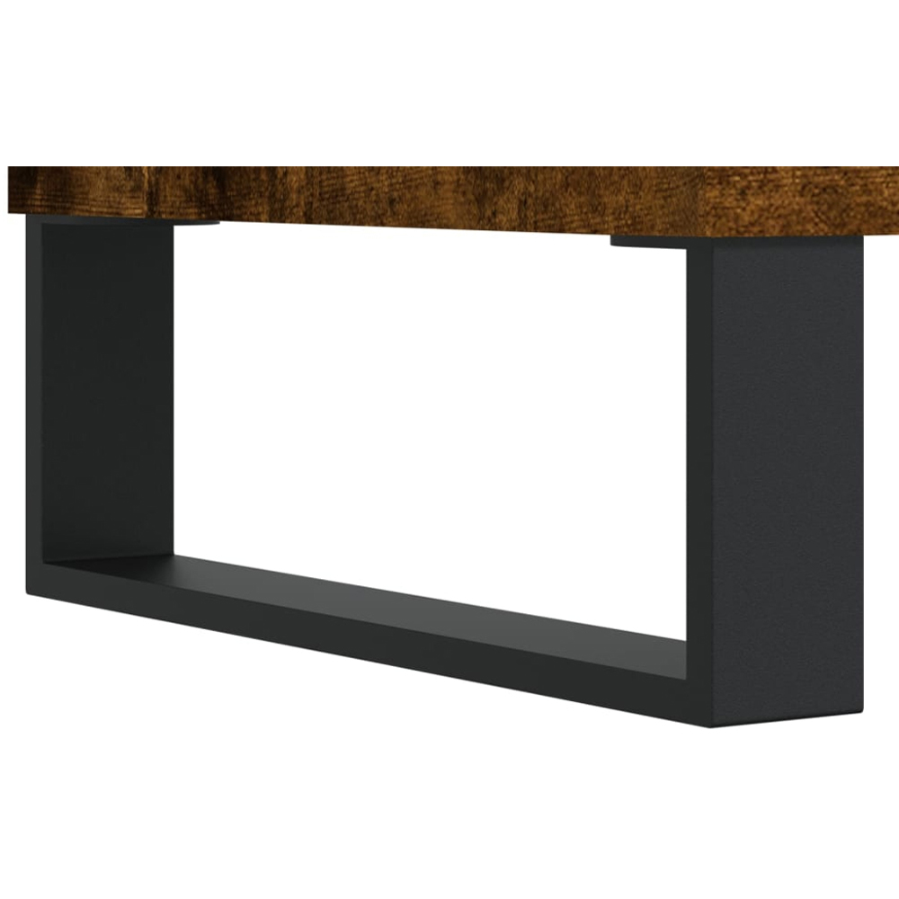 vidaXL 3 Drawer Smoked Oak Sideboard with Iron Legs Image 8