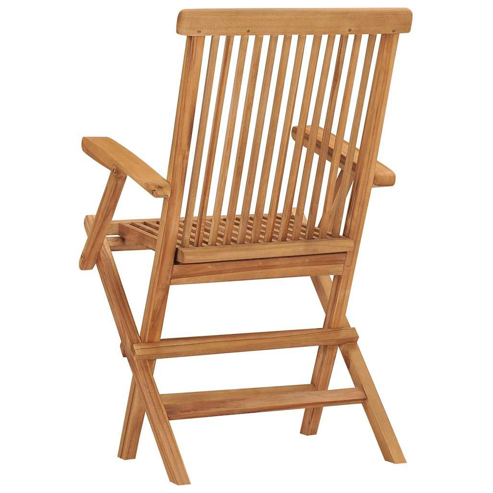 Walplus Set of 2 Teak Wood Folding Chair with Armrest Image 5