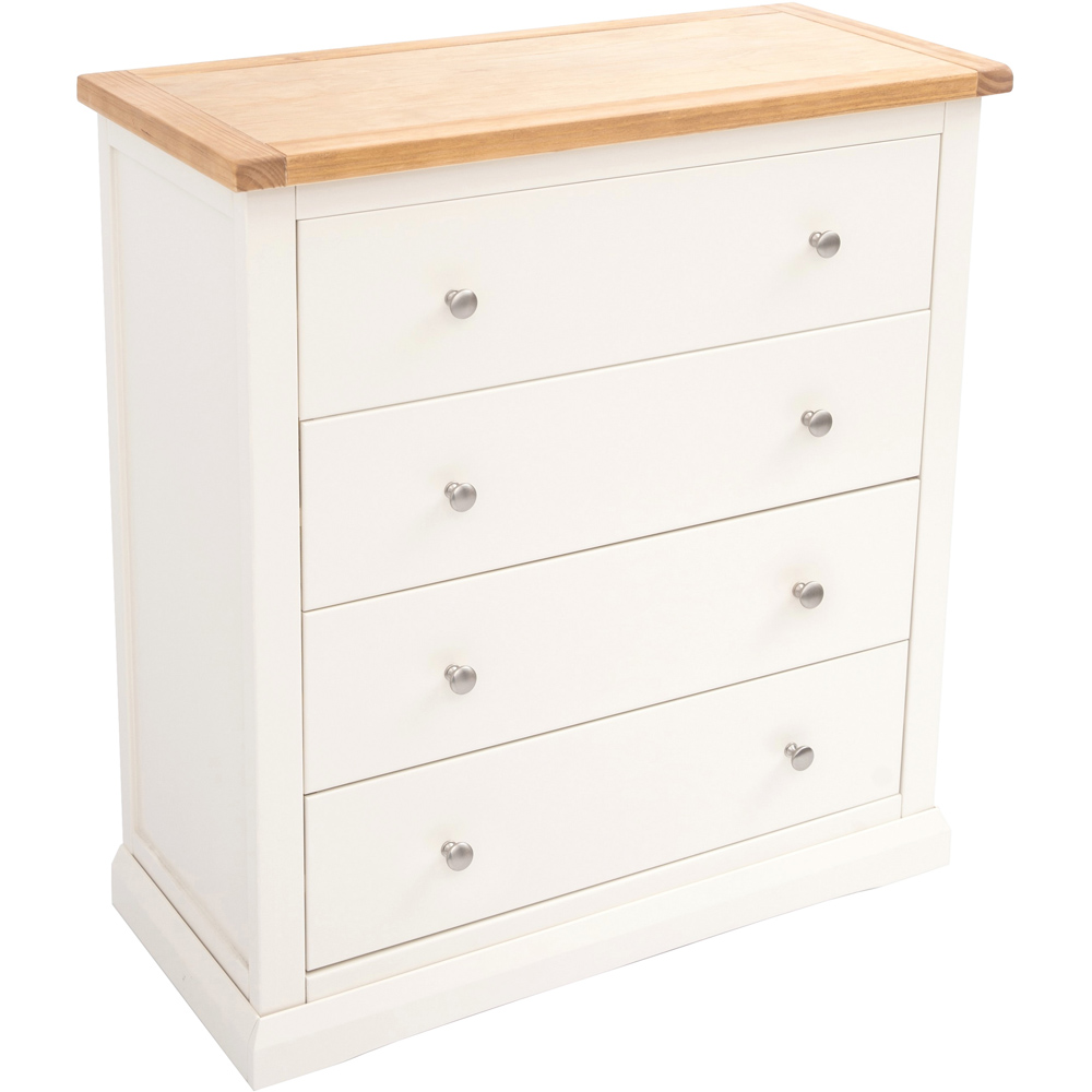Castelli 4 Drawer Off White Chest of Drawers with Chrome Knobs Image 4