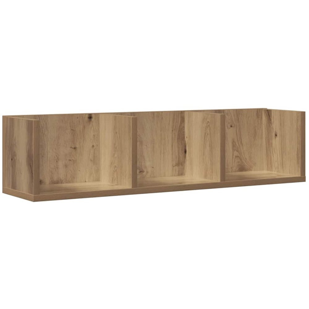 vidaXL 3 Shelf Artisan Oak Floating Wall Shelf Image 1