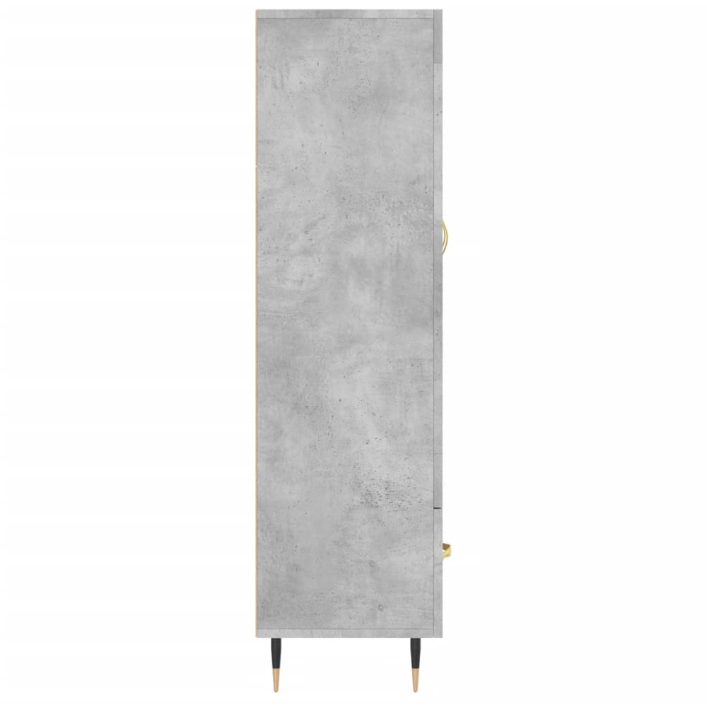 vidaXL 2 Glass Door Single Drawer Concrete Grey Highboard Image 7