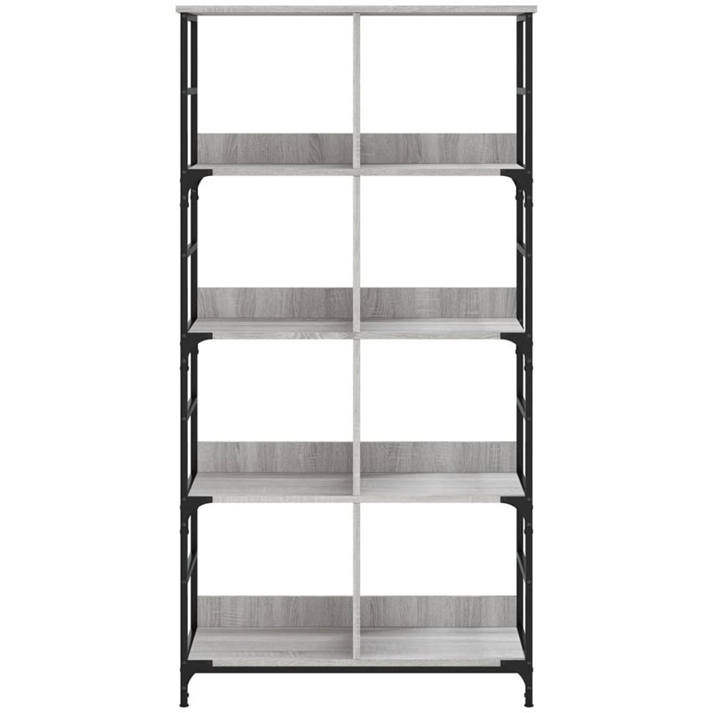 vidaXL 8 Open Shelf Grey Sonoma Bookshelf Image 4