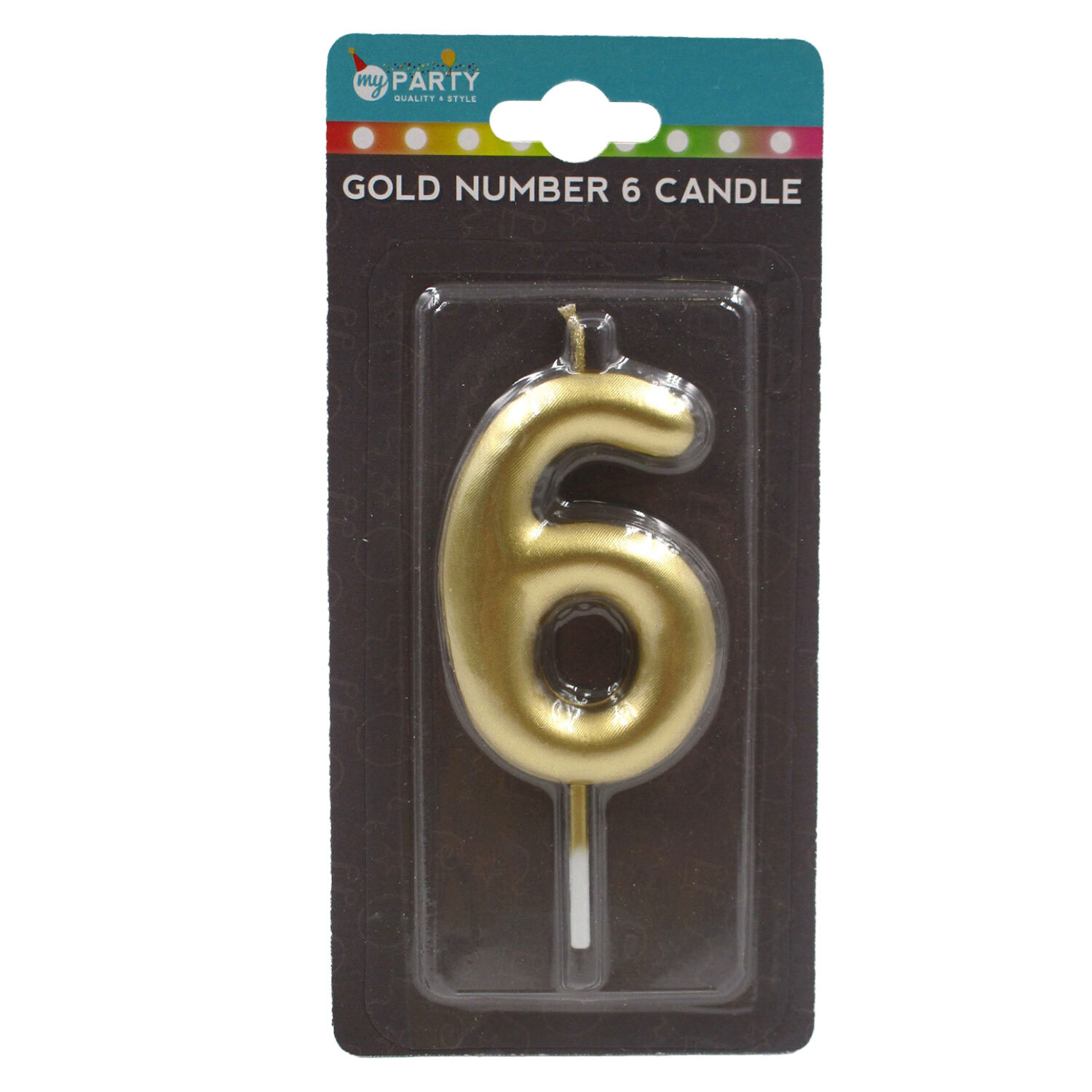 Gold Number Candle - 6 Image