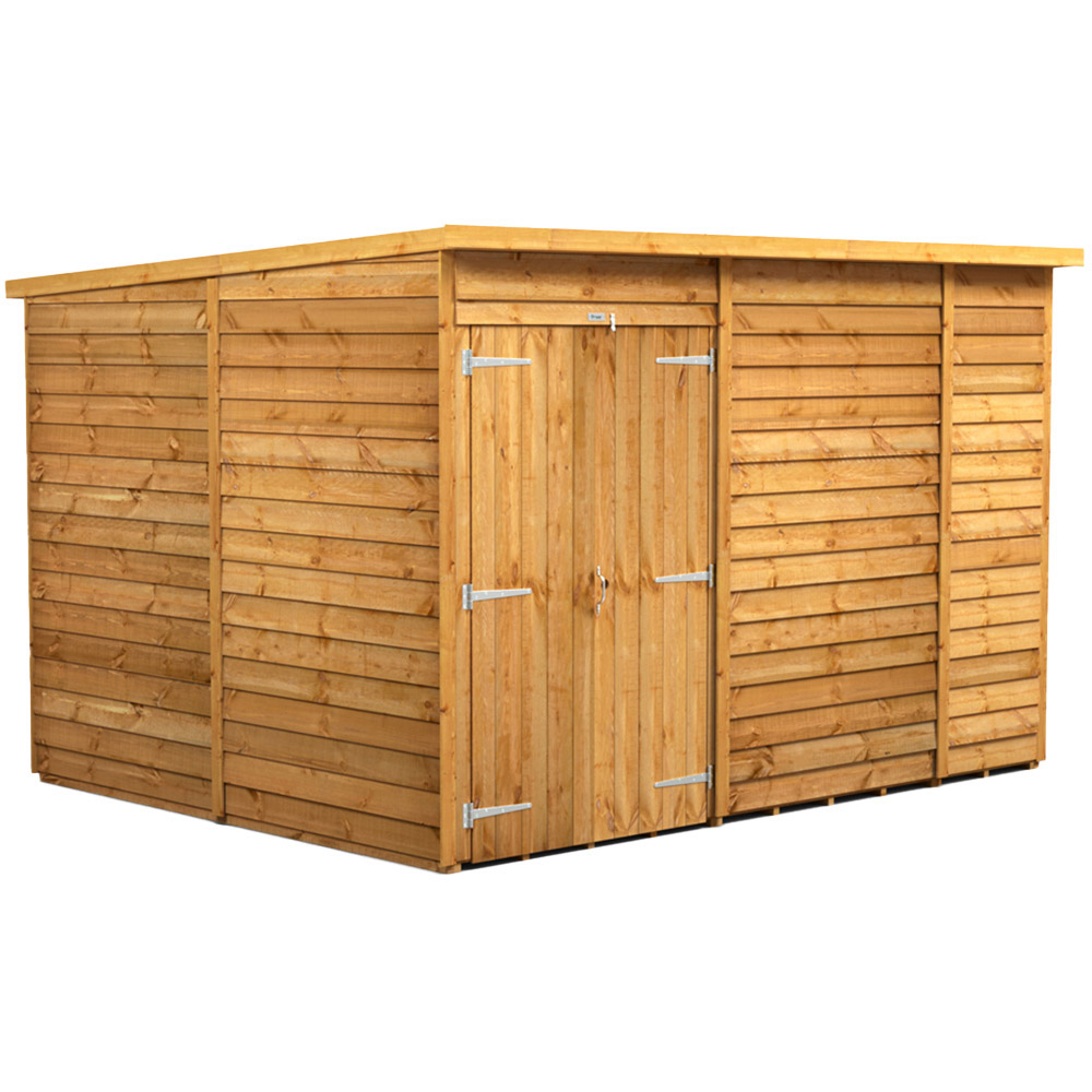 Power Sheds 10 x 8ft Double Door Overlap Pent Wooden Shed Image 1
